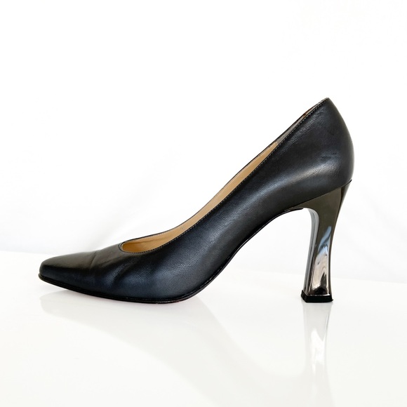 Saks Fifth Avenue Anthracite Heels 35.5 - Picture 3 of 14